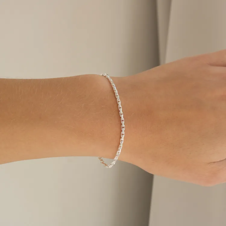 Bnh anker facet armband aus silber 21 cm x 2,0 mm