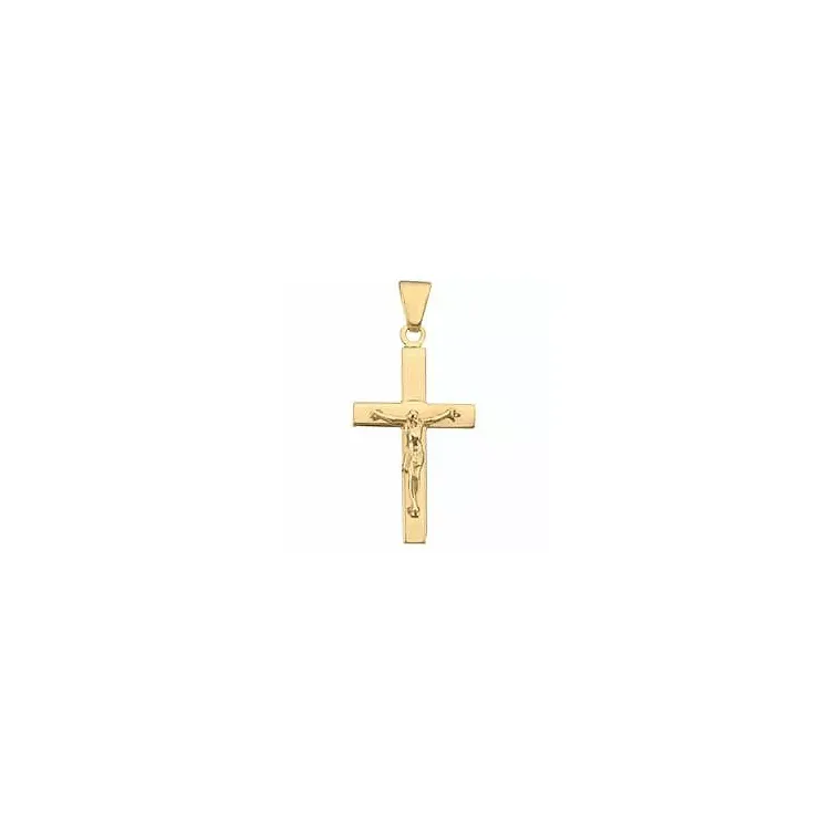 Breit Jesus bnh kreuz aus 8 Karat Gold - Amoré