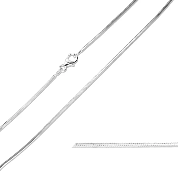 BNH Schlangenhalskette aus 14 Karat Weißgold 60 cm x 1,3 mm