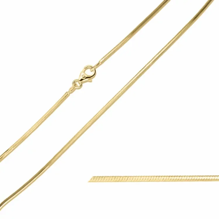 BNH Schlangenhalskette aus 14 Karat Gold 38 cm x 1,3 mm