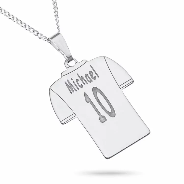 Fußball Namenskette mit Anhänger in Silber - My Letter