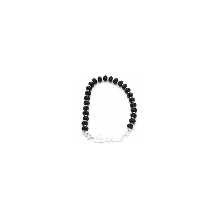 Armband mit Name in schwarzen Stein und Silber - My Letter