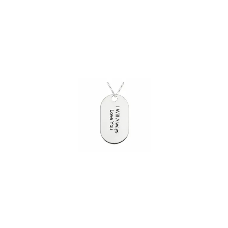 dogtag Namenskette mit Anhänger in Silber - My Letter