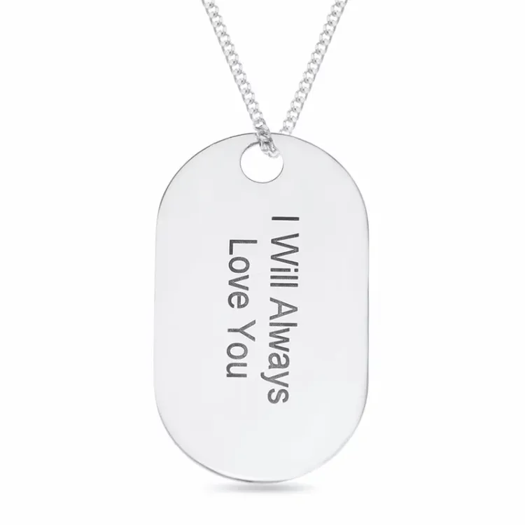 dogtag Namenskette mit Anhänger in Silber - My Letter
