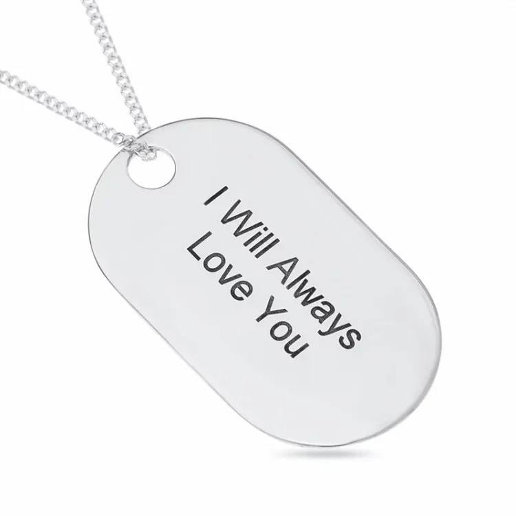 dogtag Namenskette mit Anhänger in Silber - My Letter
