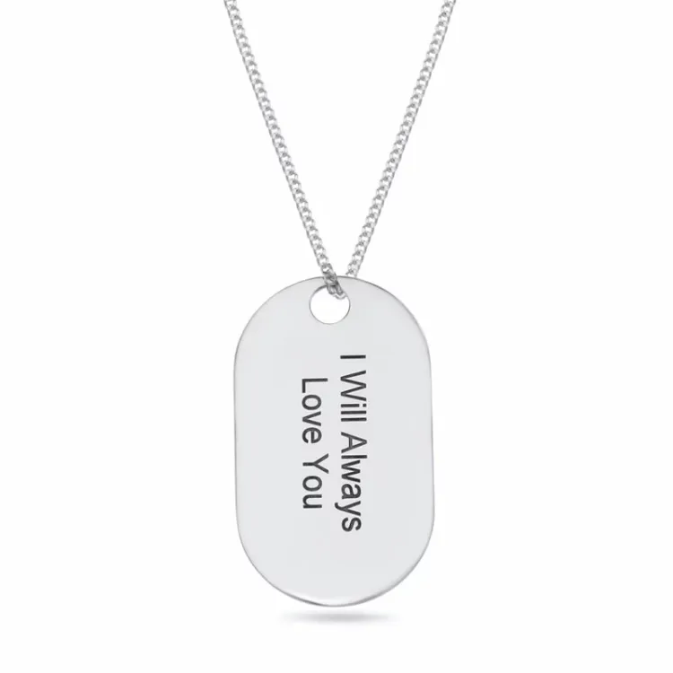 dogtag Namenskette mit Anhänger in Silber - My Letter