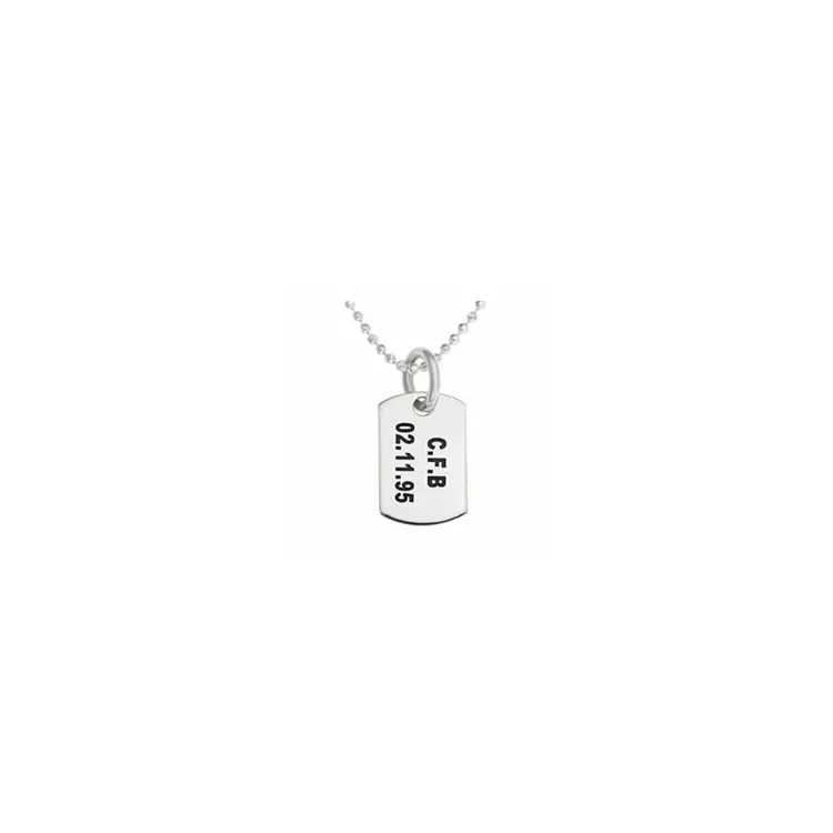 Junge dogtag Namenskette mit Anhänger in Silber - My Letter