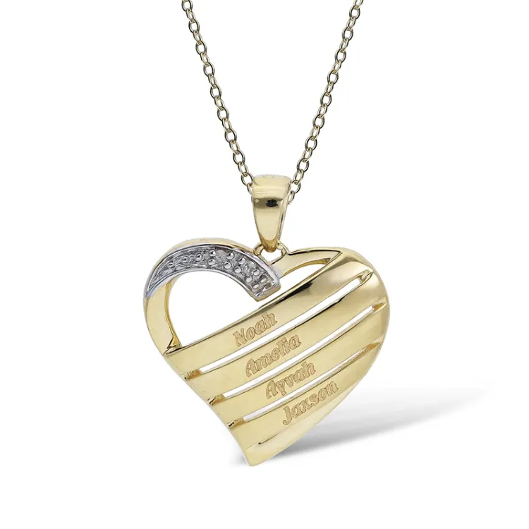 Herz Namenshalskette in 9 Karat Gold - My Letter
