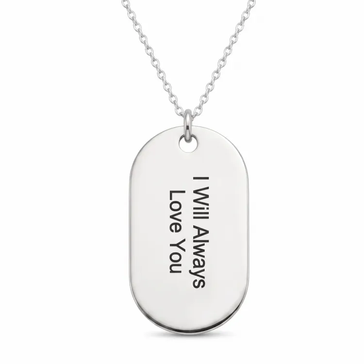 dogtag Namenskette mit Anhänger in Silber - My Letter