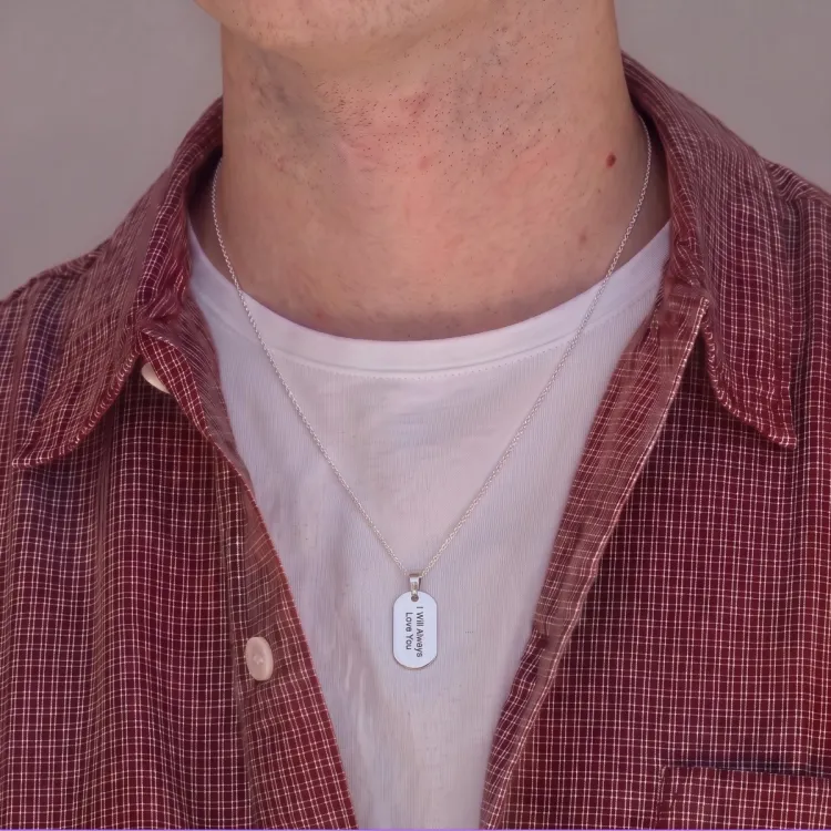dogtag Namenskette mit Anhänger in Silber - My Letter