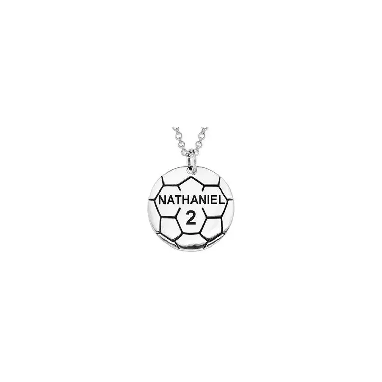 Fußball Namenskette mit Anhänger in Silber - My Letter