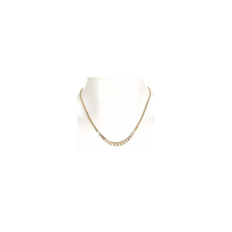 Backstein halskette aus 14 Karat Gold 42,0 cm x 7,5 mm