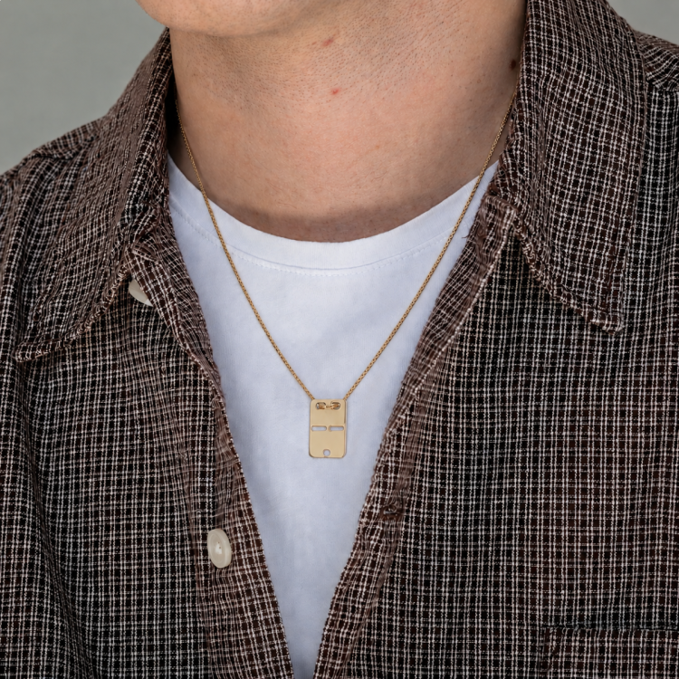 Klein ID-Blech aus 14 Karat Gold