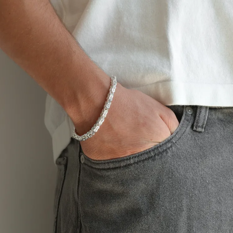 Königarmband aus Silber 18,5 cm x 4,8 mm