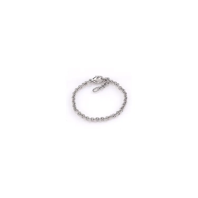 BNH Fußkette aus 14 Karat Weißgold 24-26 cm x 3,1 mm