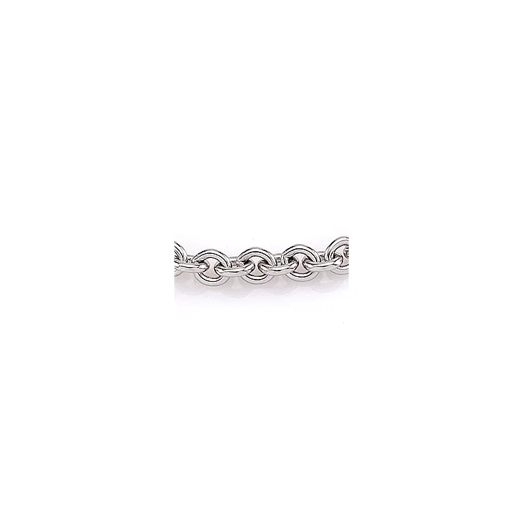 BNH Fußkette aus 14 Karat Weißgold 24-26 cm x 3,1 mm