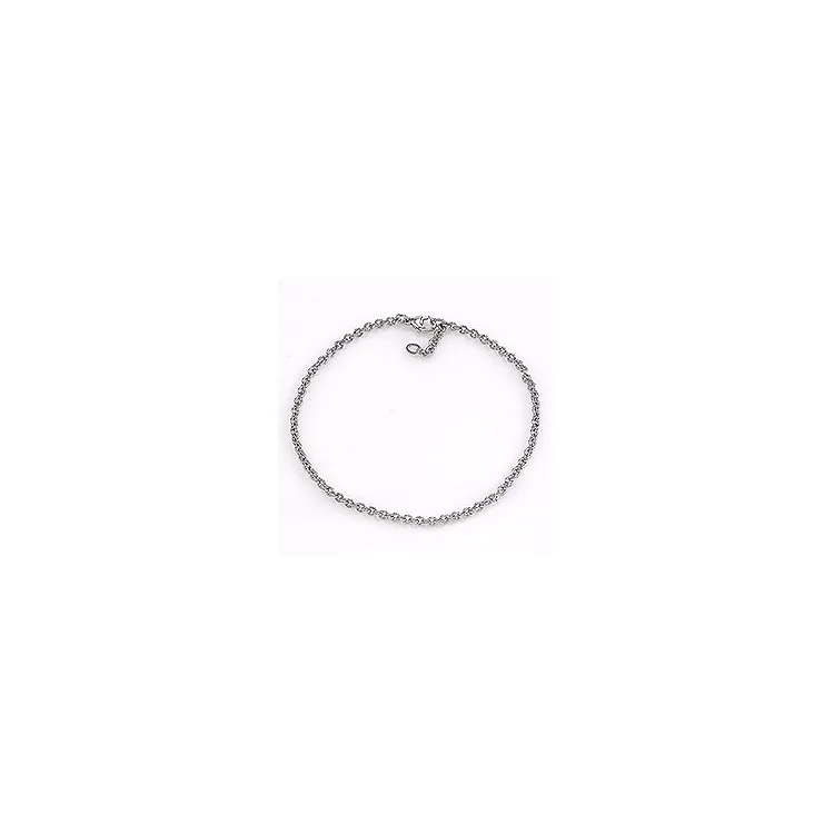 BNH Fußkette aus 14 Karat Weißgold 24-26 cm x 2,7 mm