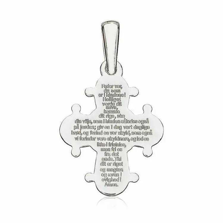 13 x 15 mm Dagmar-Kreuz mit Vater Unser aus Silber - Amoré