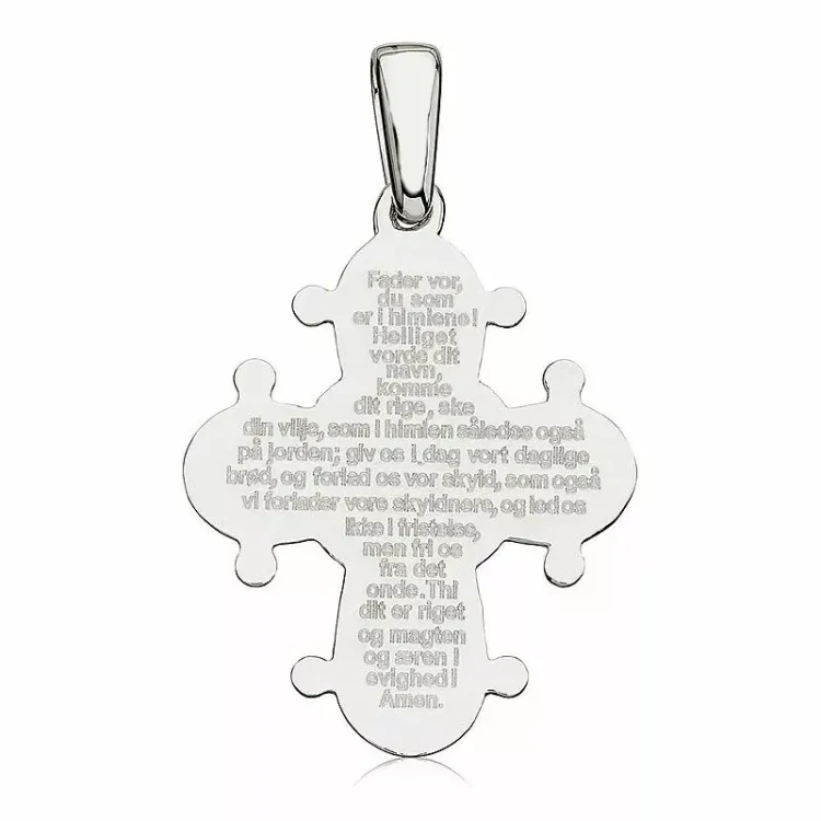 17 x 20 mm Dagmar-Kreuz mit Vater Unser aus Silber - Amoré