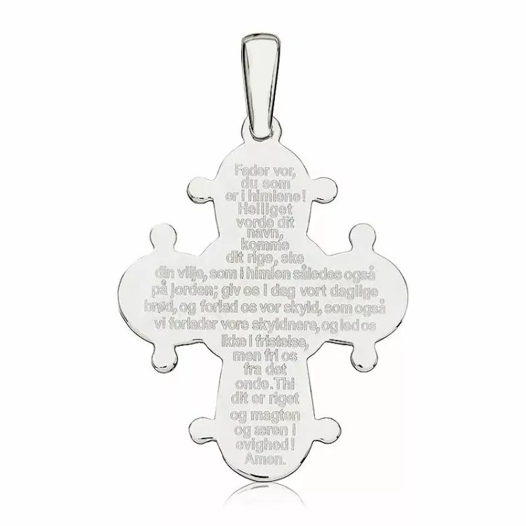 21 x 25 mm Dagmar-Kreuz mit Vater Unser aus Silber - Amoré