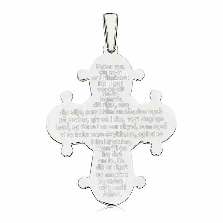 25 x 30 mm Dagmar-Kreuz mit Vater Unser aus Silber - Amoré