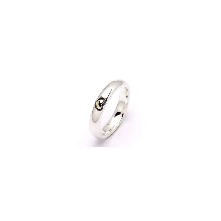 Herz Ring aus Silber und Gelbgold