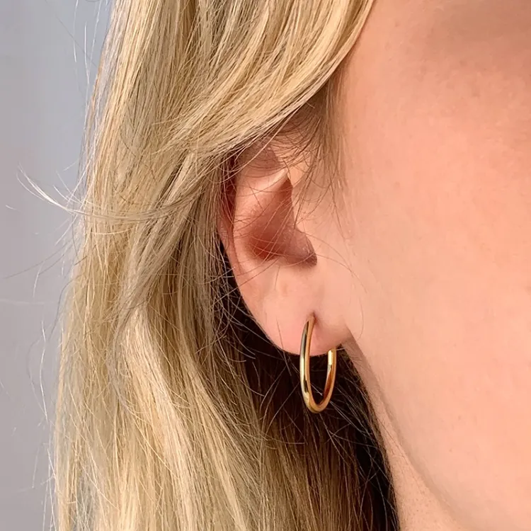 20 mm BNH Kreolenohrringe in 8 Karat Gold