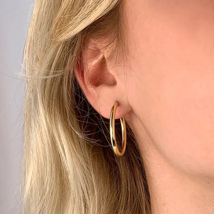 30 mm BNH Kreolenohrringe in 8 Karat Gold