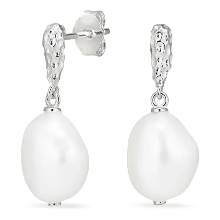 9 - 10 mm Perle Ohrringe in Silber