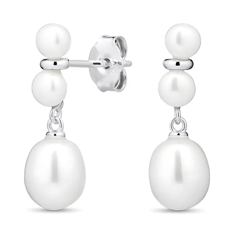 6-6,5 mm Perle Ohrringe in Silber