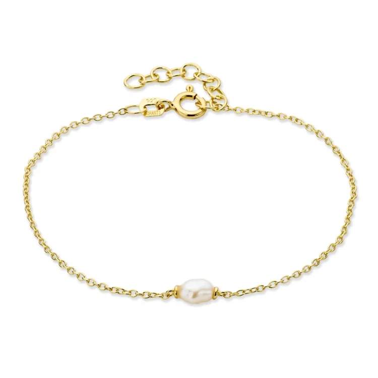 Perle Armband aus vergoldetem Sterlingsilber