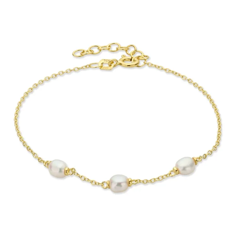 Perle Armband aus vergoldetem Sterlingsilber