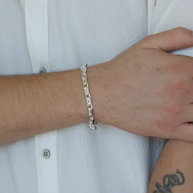 BNH Anker facet armband aus Silber 17 cm x 5,7 mm