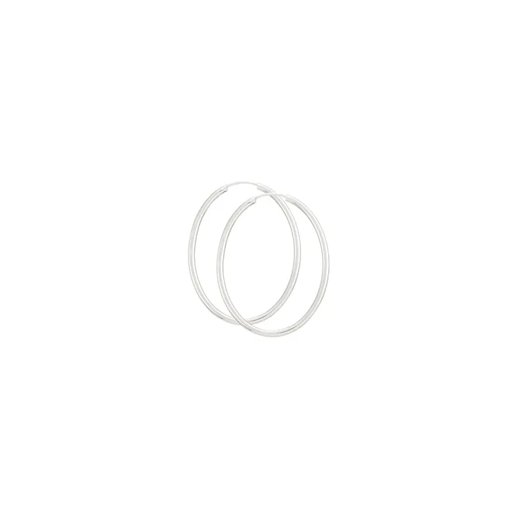 40 mm BNH ovalen Kreole in Silber