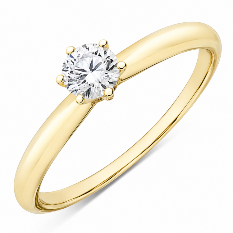 0,30 ct lab grown Diamant Solitärring in 9 Karat Gold 0,30 ct