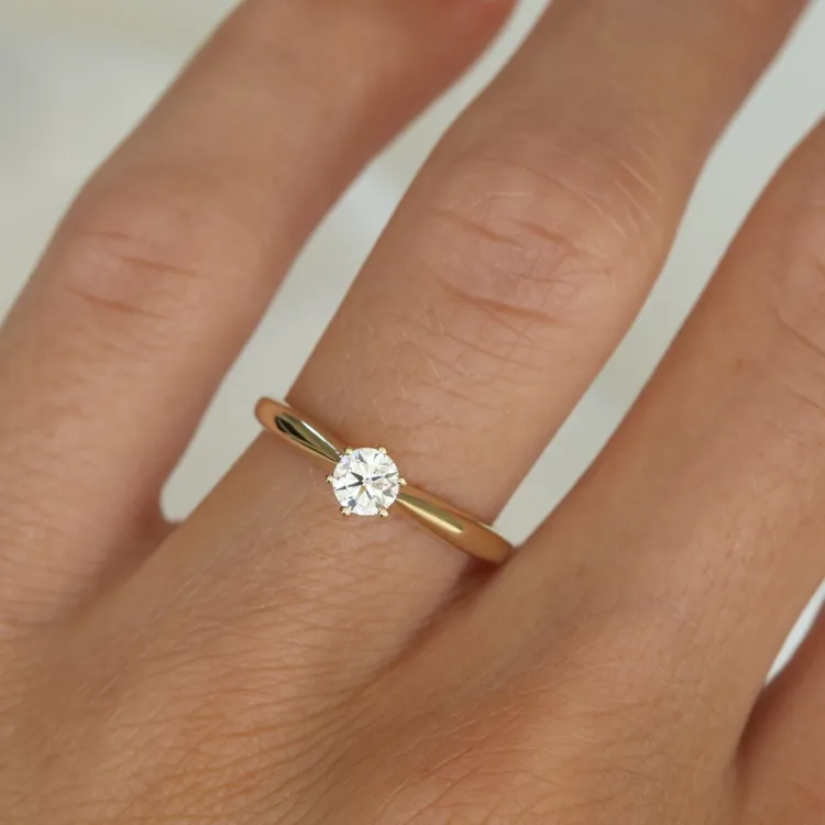 0,30 ct lab grown Diamant Solitärring in 9 Karat Gold 0,30 ct