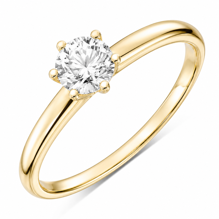 0,50 ct lab grown Diamant Solitärring in 9 Karat Gold 0,50 ct