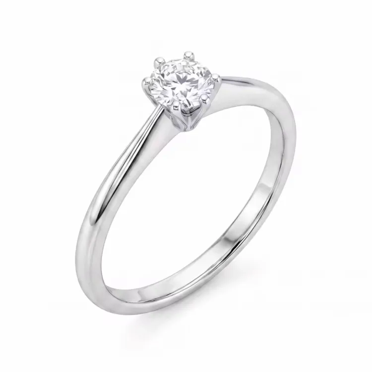 lab grown Diamant Solitärring aus Silber