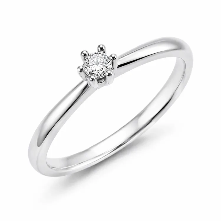 lab grown Diamant Solitärring aus Silber
