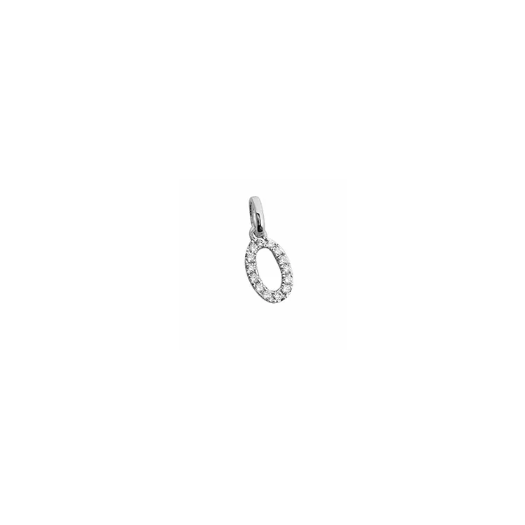 Ovaler Diamantanhänger in 14 karat Weißgold 0,12 ct