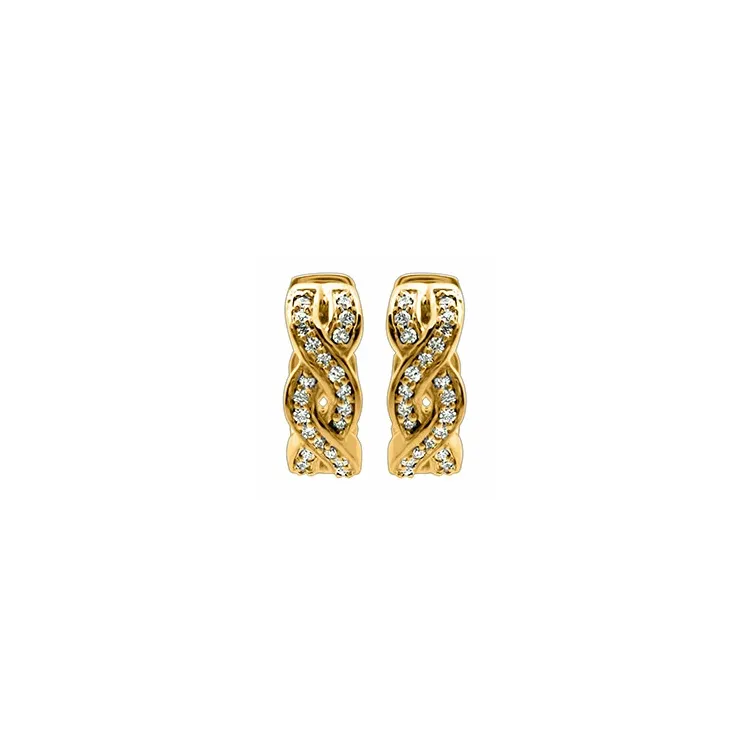 Diamant Kreole in 14 Karat Gold mit Diamant 