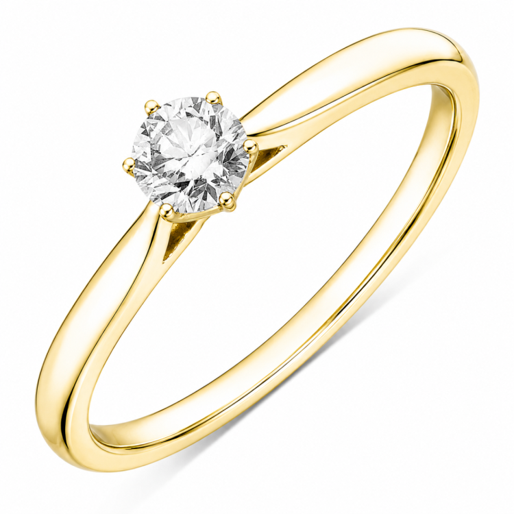 0,50 ct lab grown Diamant Solitärring in 9 Karat Gold 0,50 ct