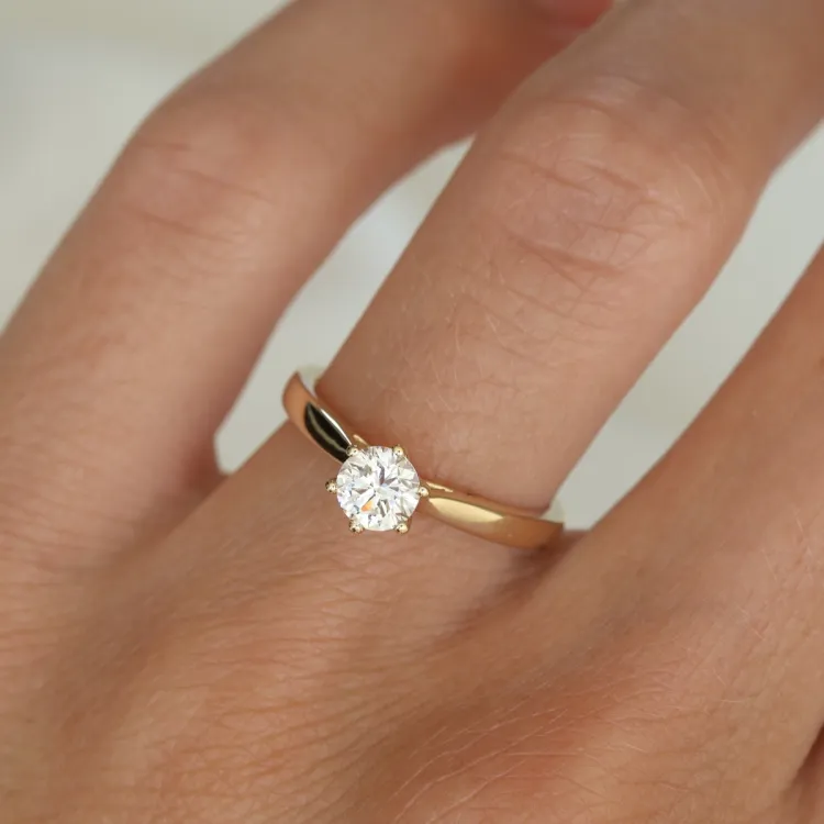 0,50 ct lab grown Diamant Solitärring in 9 Karat Gold 0,50 ct