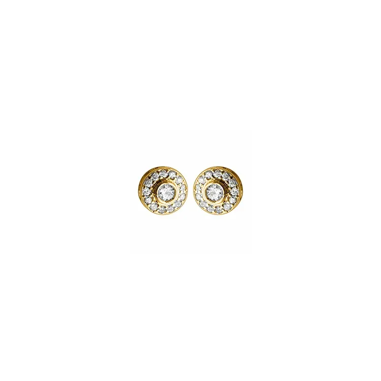 runden Diamant Ohrstecker in 14 Karat Gold mit Diamant 
