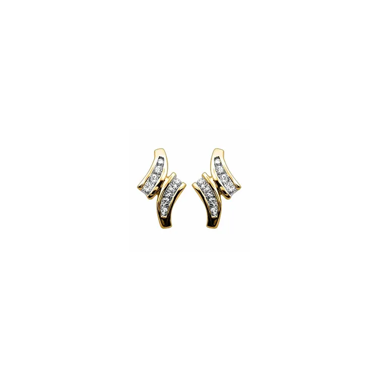 Diamant Ohrstecker in 14 Karat Gold mit Diamant