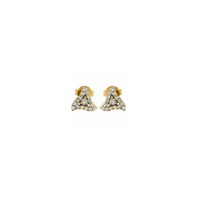 dreieck Diamant Ohrstecker in 14 Karat Gold mit Diamant