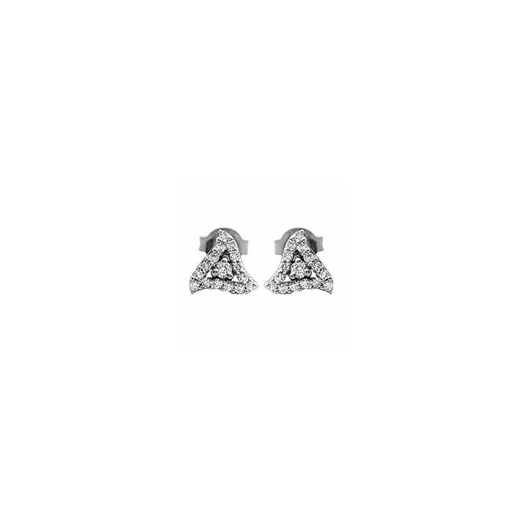 dreieck Diamant Ohrstecker in 14 Karat Weißgold mit Diamant