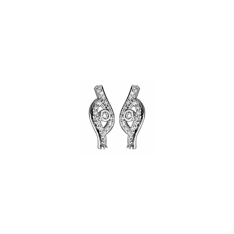 Diamant Ohrstecker in 14 Karat Weißgold mit Diamant 