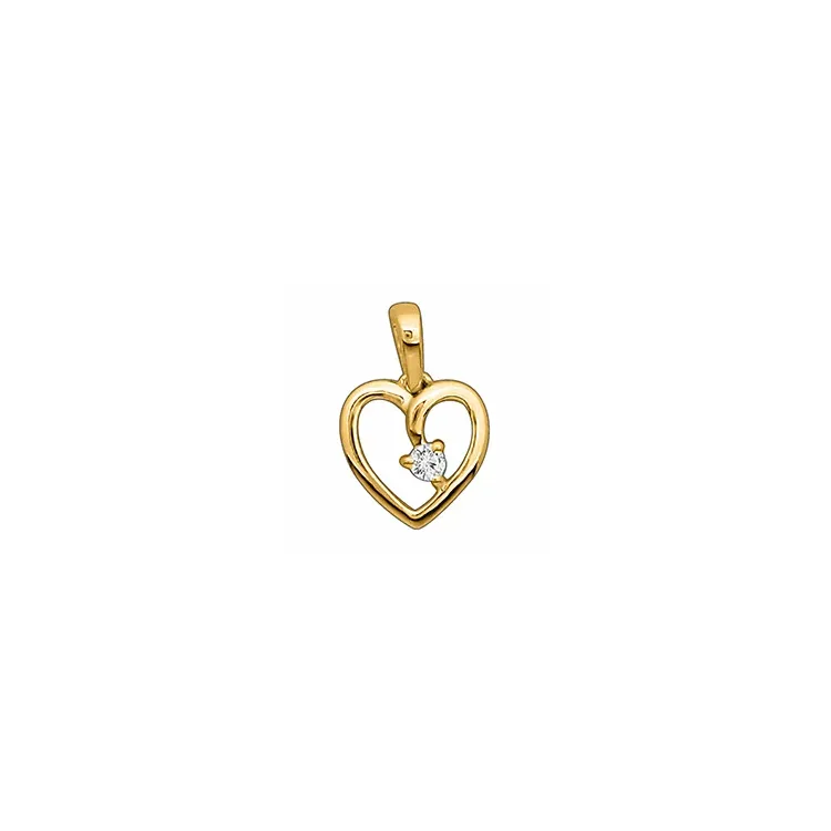 Herz Diamant Anhänger in 14 karat Gold 0,03 ct