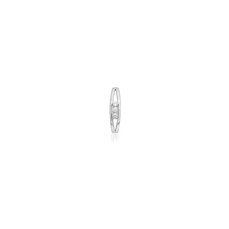 Länglicher Diamantanhänger in 14 karat Weißgold 0,10 ct